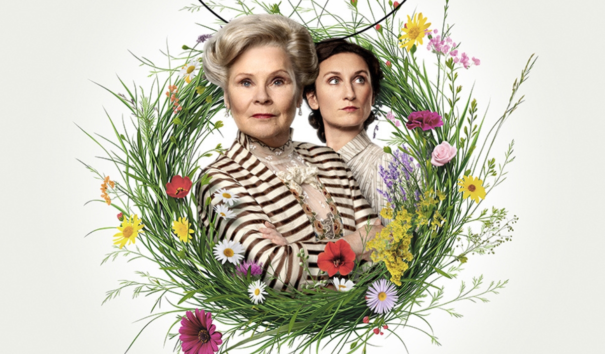 Photos of Imelda Staunton and Bessie Carter both stood in a wreath