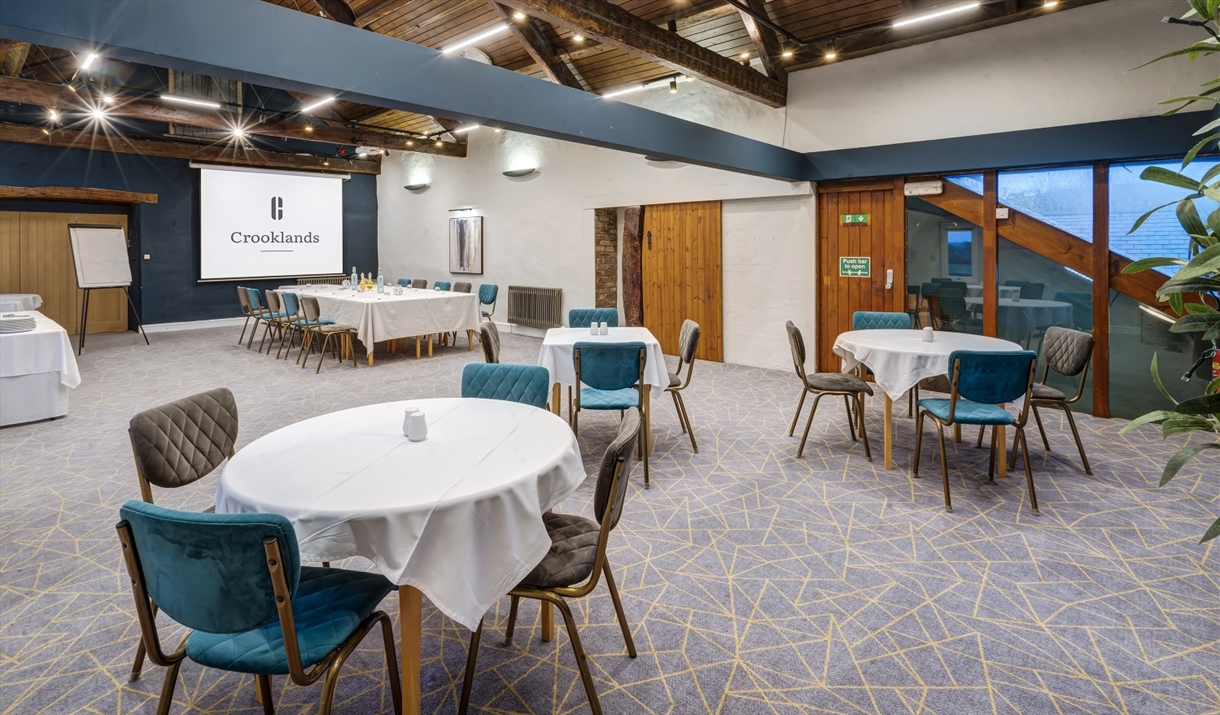 Function Room Set Up for a Conference at Crooklands Hotel in Milnthorpe, Cumbria