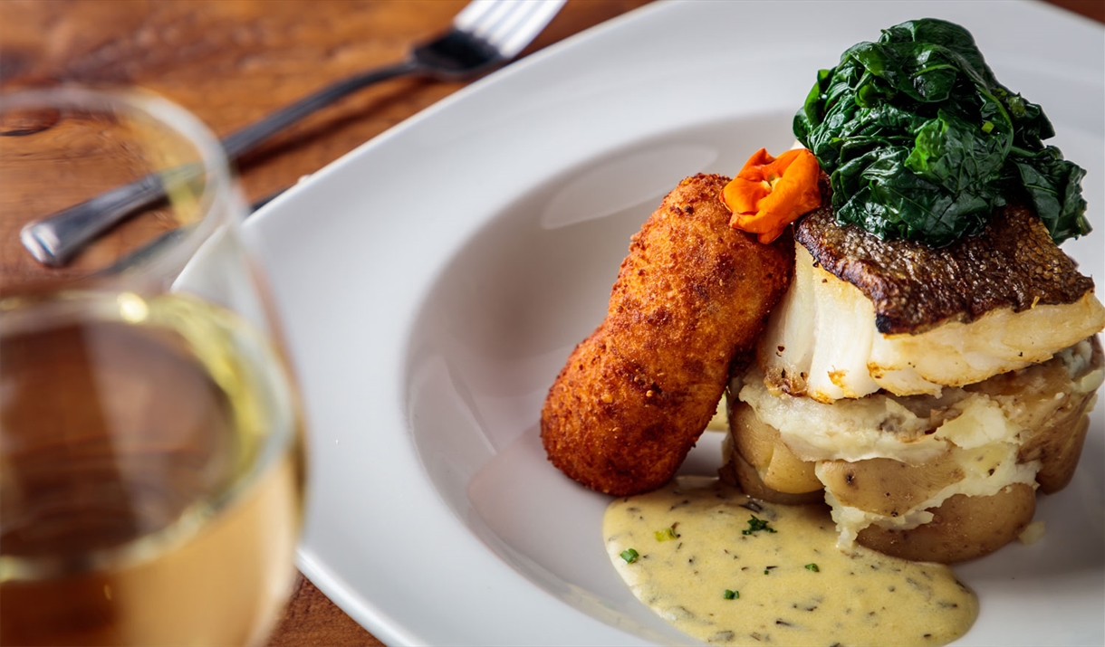 Food at The Restaurant at Crooklands Hotel in Milnthorpe, Cumbria