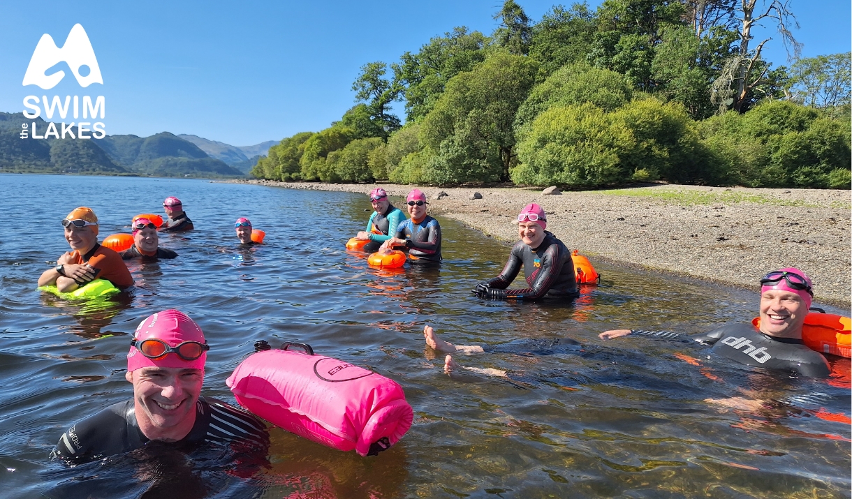 Swimmers in Derwentwater with Swim the Lakes