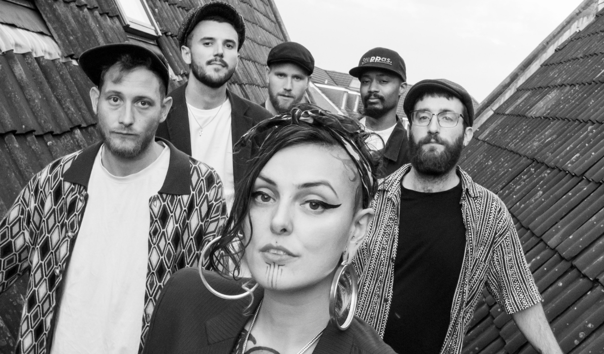 Black and White photo of Dub Princess & Hotsteppas
