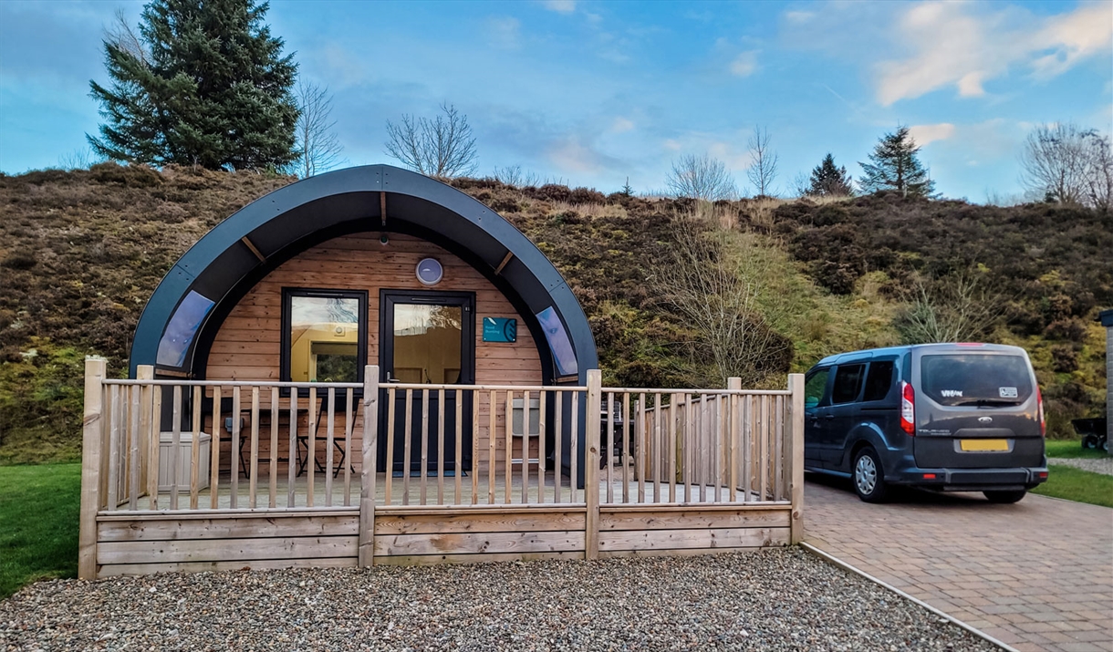 Exterior and Ramp of Universally Accessible Glamping Pods at Troutbeck Head in Troutbeck, Lake District