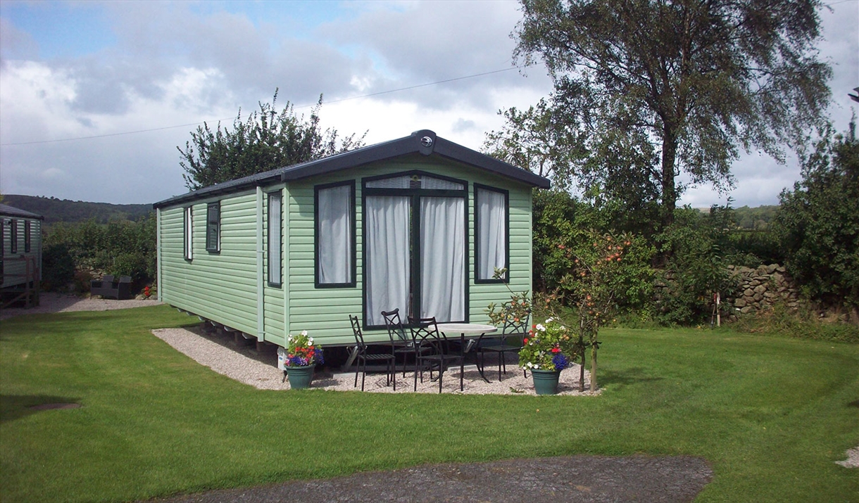 Exterior of Holiday Homes for Hire at Greaves Farm Caravan Park in the Lake District, Cumbria