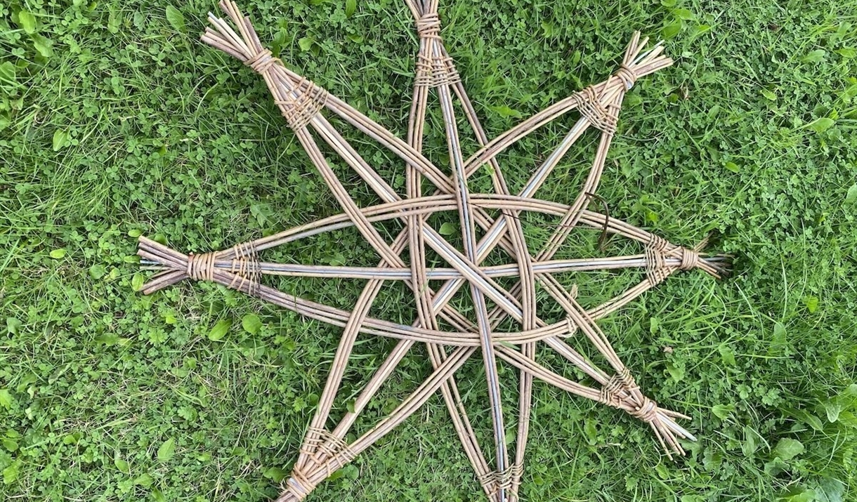 A woven star made of willow