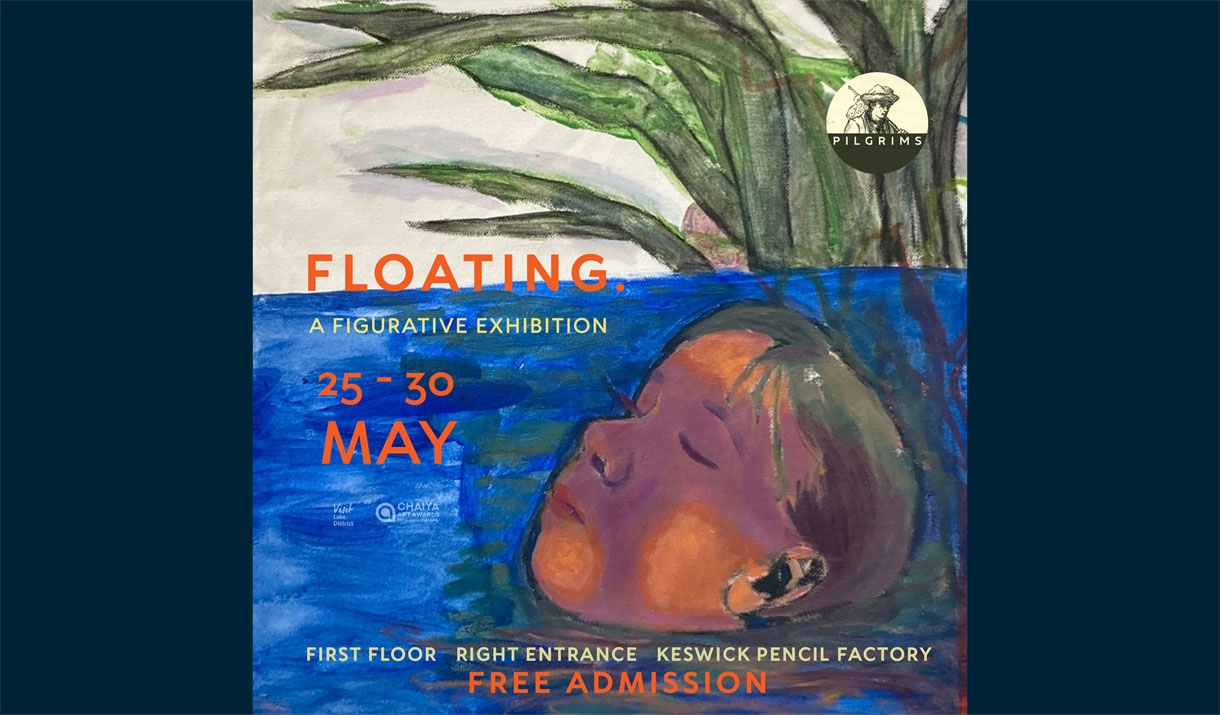 Poster for Floating, a Figurative Exhibition at Pilgrim's Contemporary in Keswick, Lake District, from 15-30 May 2023