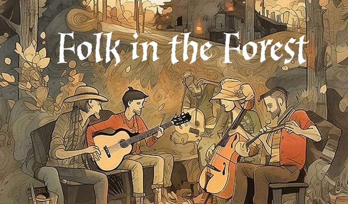 Poster for Folk in the Forest at Whinlatter Forest in the Lake District, Cumbria