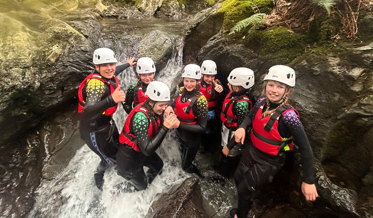 Visitors Ghyll Scrambling with Genuine Adventures in the Lake District, Cumbria