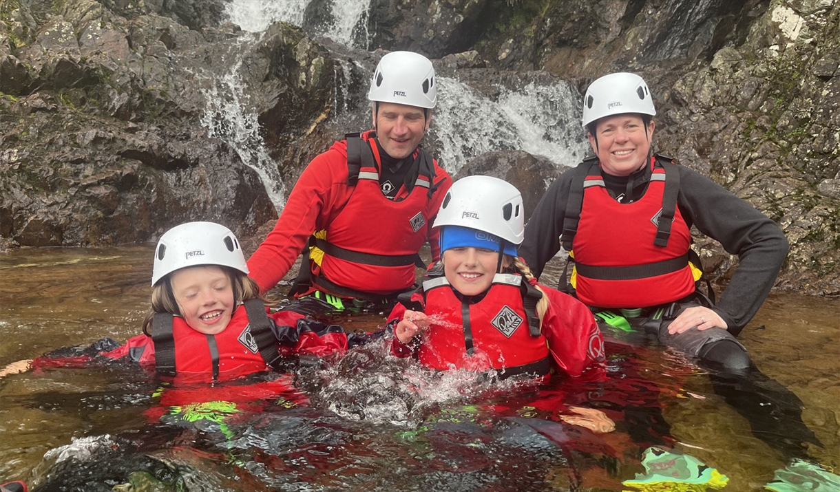 Visitors Ghyll Scrambling with Genuine Adventures in the Lake District, Cumbria