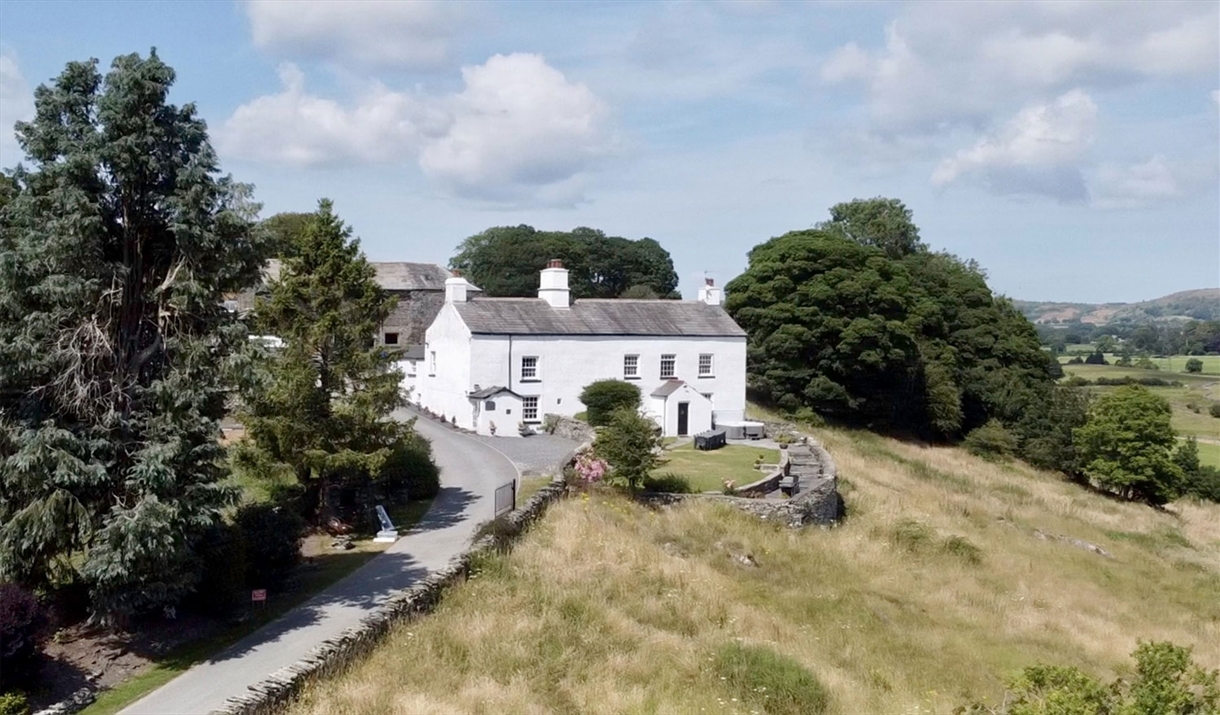 View of the Front of the House at Greenbank Farm in Cartmel, Cumbria