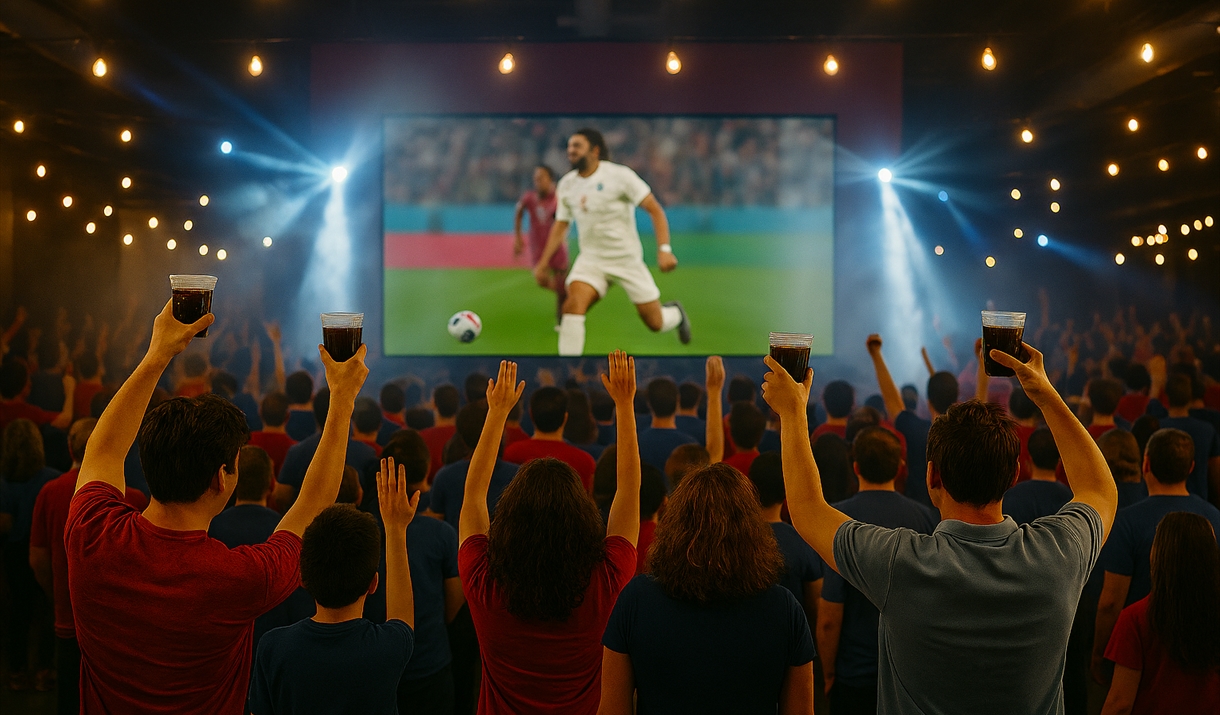 Massive video wall, great sound and lights