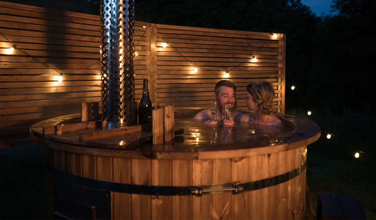 Romantic Scandinavian Hot Tubs at Long Valley Yurts, Witherslack, Lake District