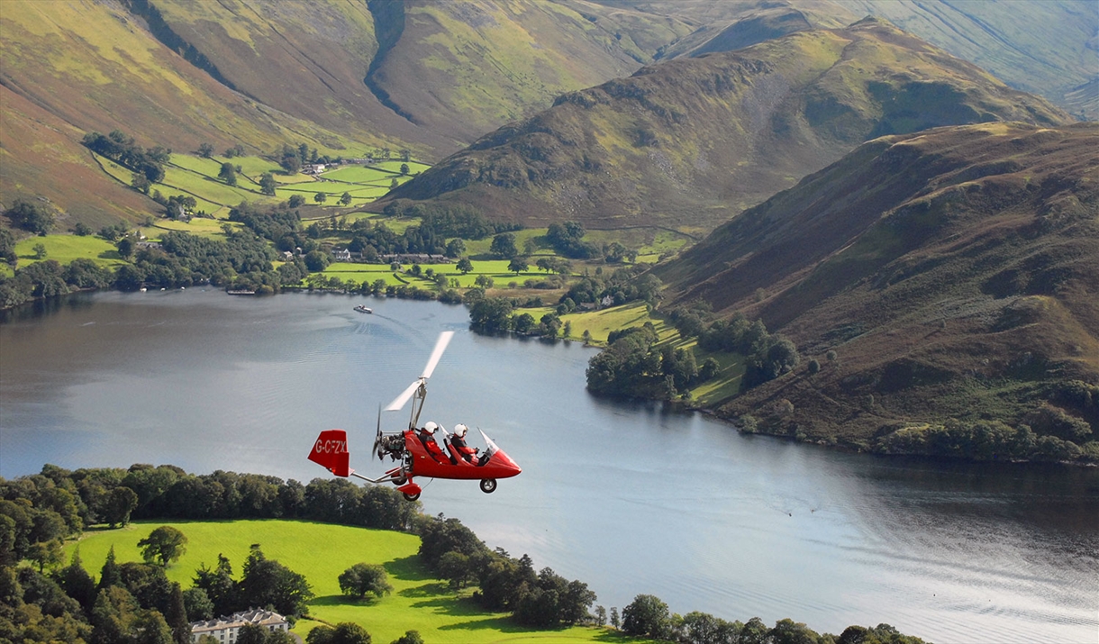 Views over Lakes and Fells from Lake District Gyroplanes in the Lake District, Cumbria