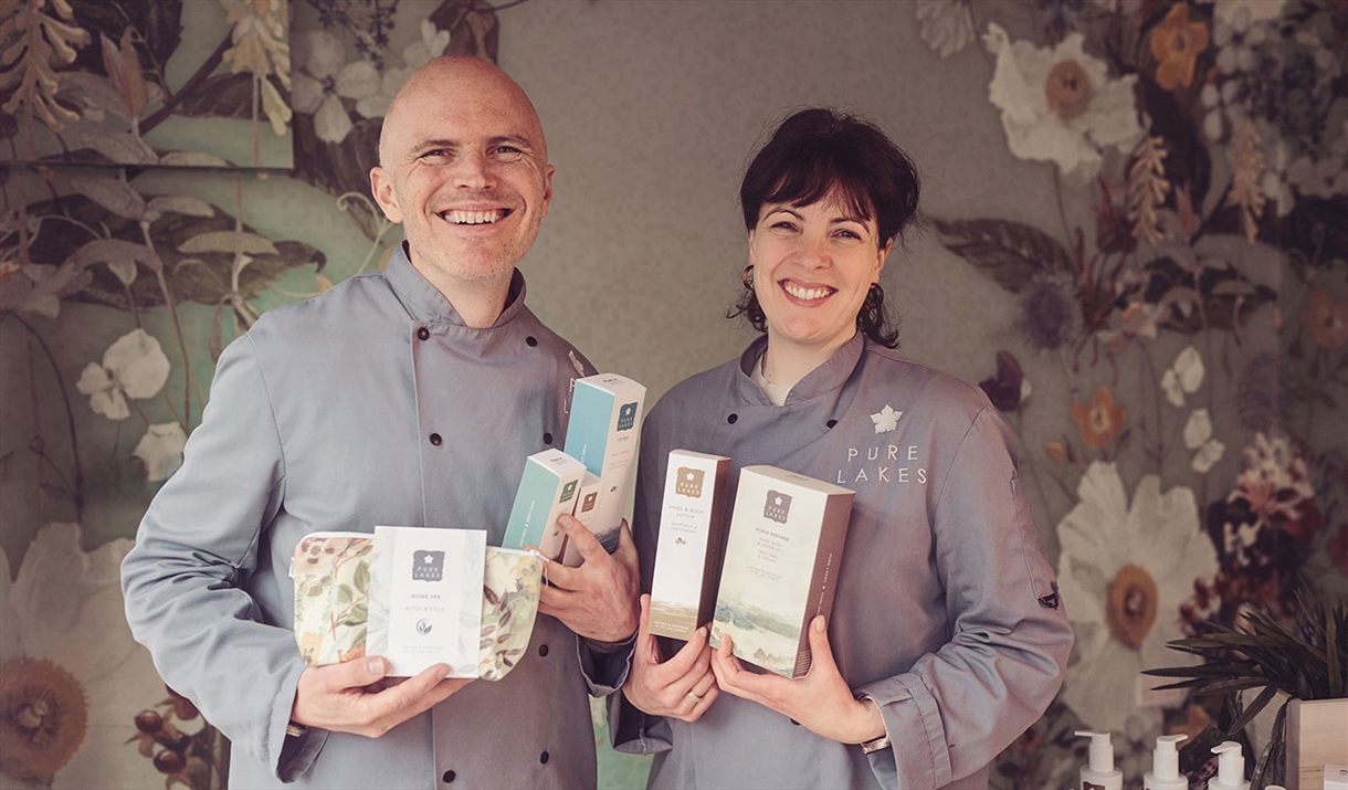 Gareth and Claire from Pure Lakes Handmade Natural Skincare