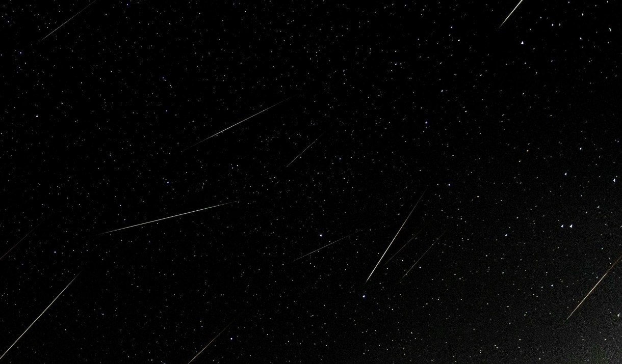 Meteors above Blea Tarn in the Lake District, Cumbria