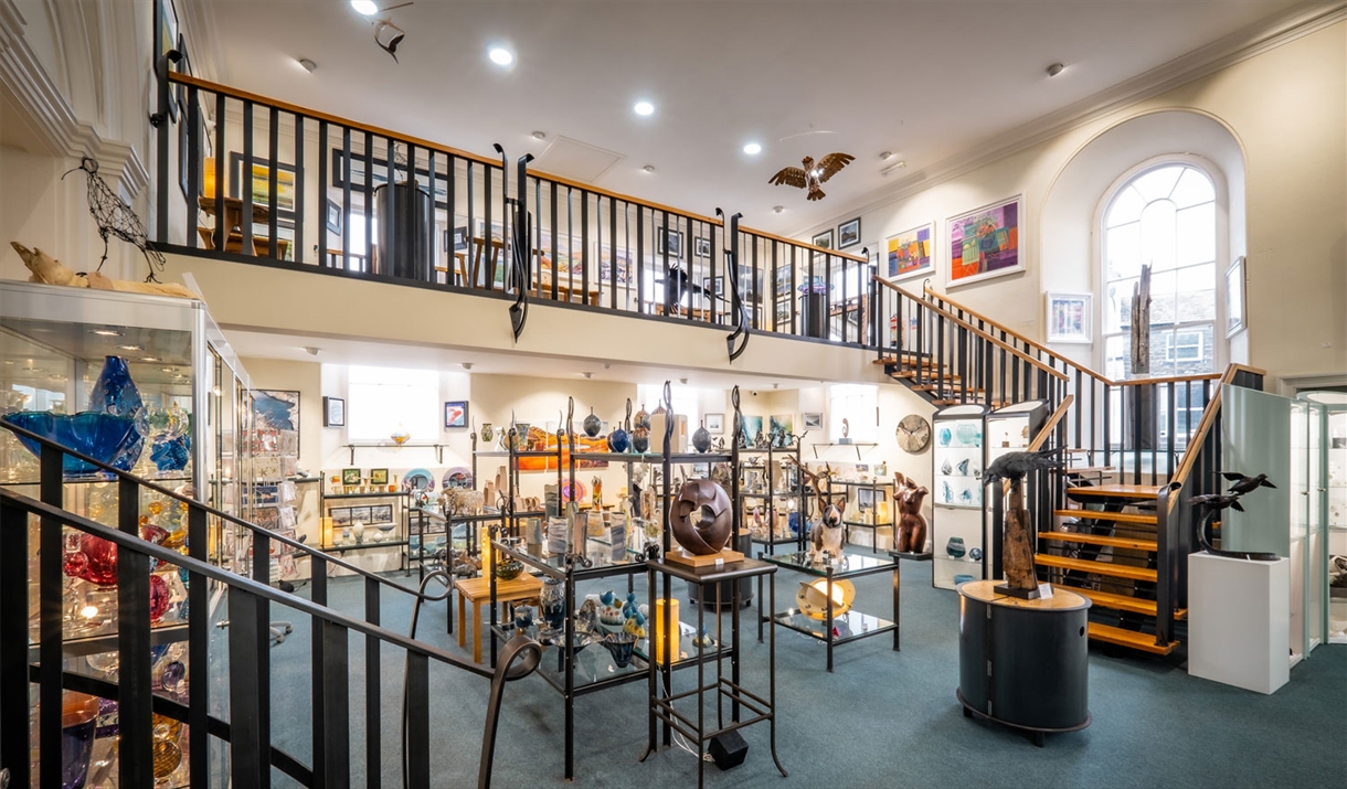 Interior of The Old Courthouse Gallery in Ambleside, Lake District
