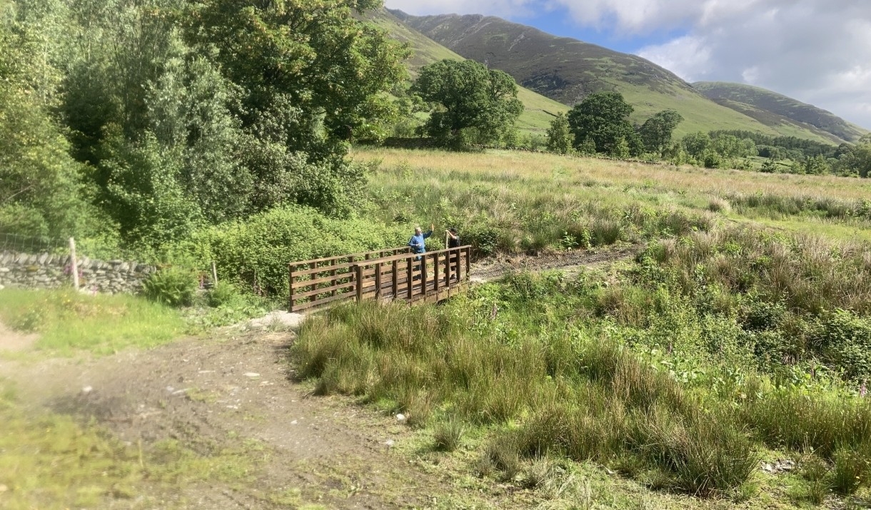 A new bridge across Kilnhow Beck at Dam Mire Wood