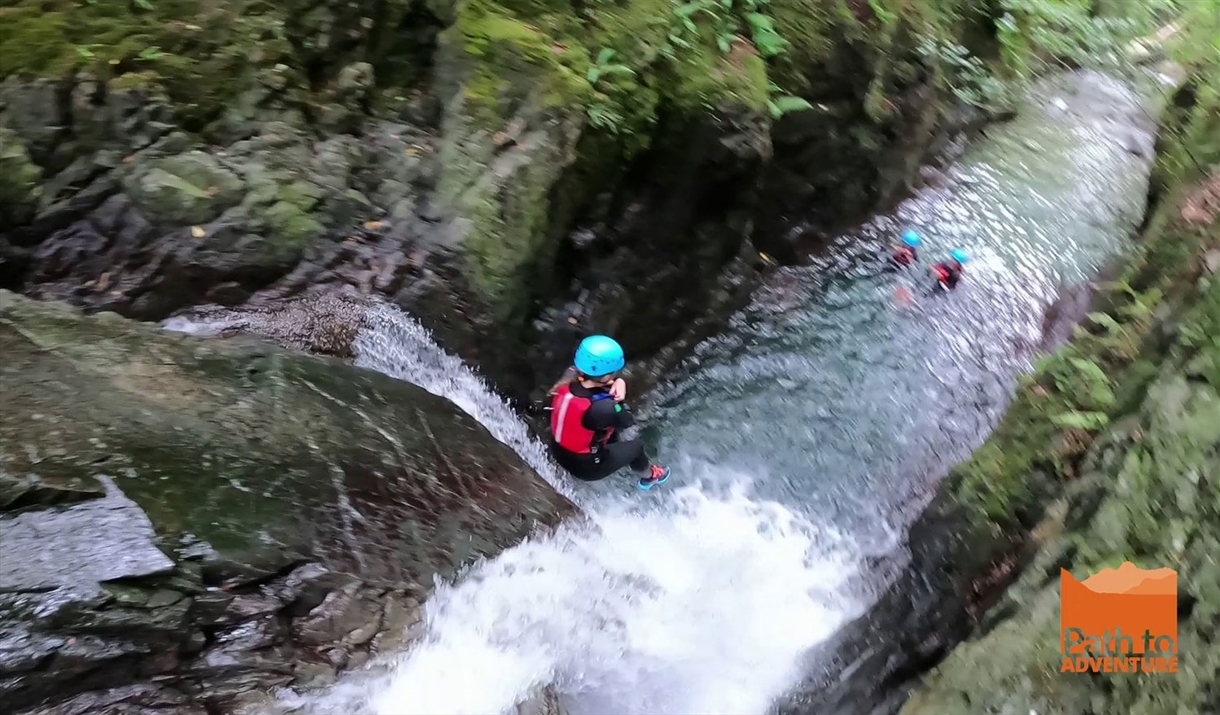 Visitors Canyoning & Ghyll Scrambling with Path to Adventure in the Lake District, Cumbria