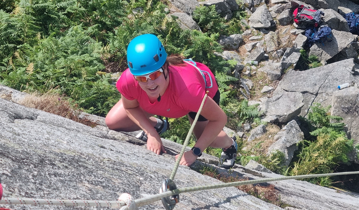 Visitors Rock Climbing with Path to Adventure in the Lake District, Cumbria