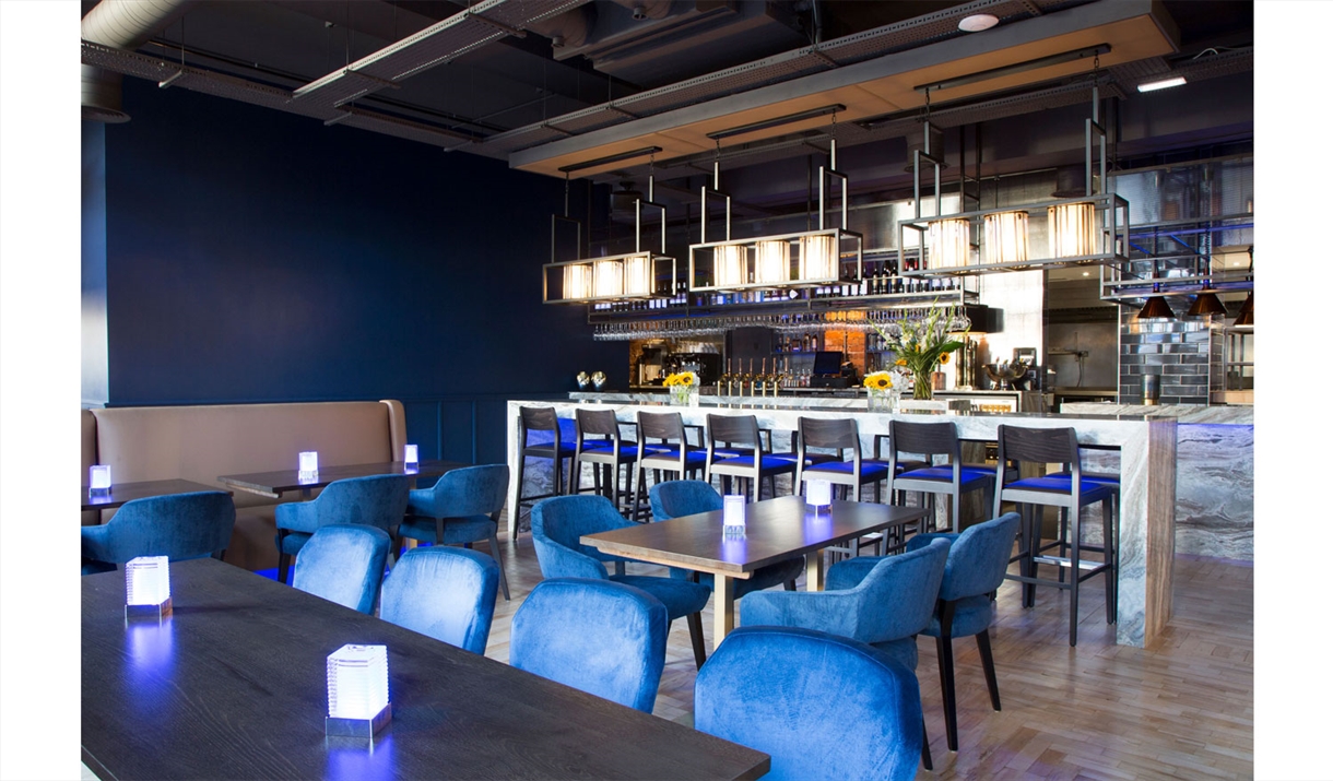 Tables at Penny Blue Restaurant & Bar at The Halston Aparthotel in Carlisle, Cumbria