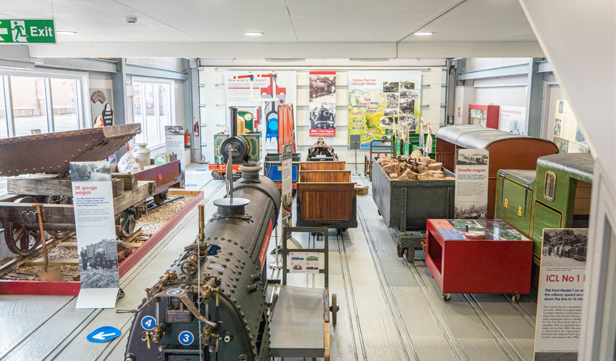 Exhibits and Interior of the Ravenglass and Eskdale Railway Museum in Ravenglass, Cumbria