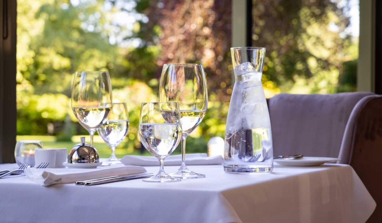 Dining table at Rothay Garden Restaurant by Harbour Hotels in Grasmere, Lake District