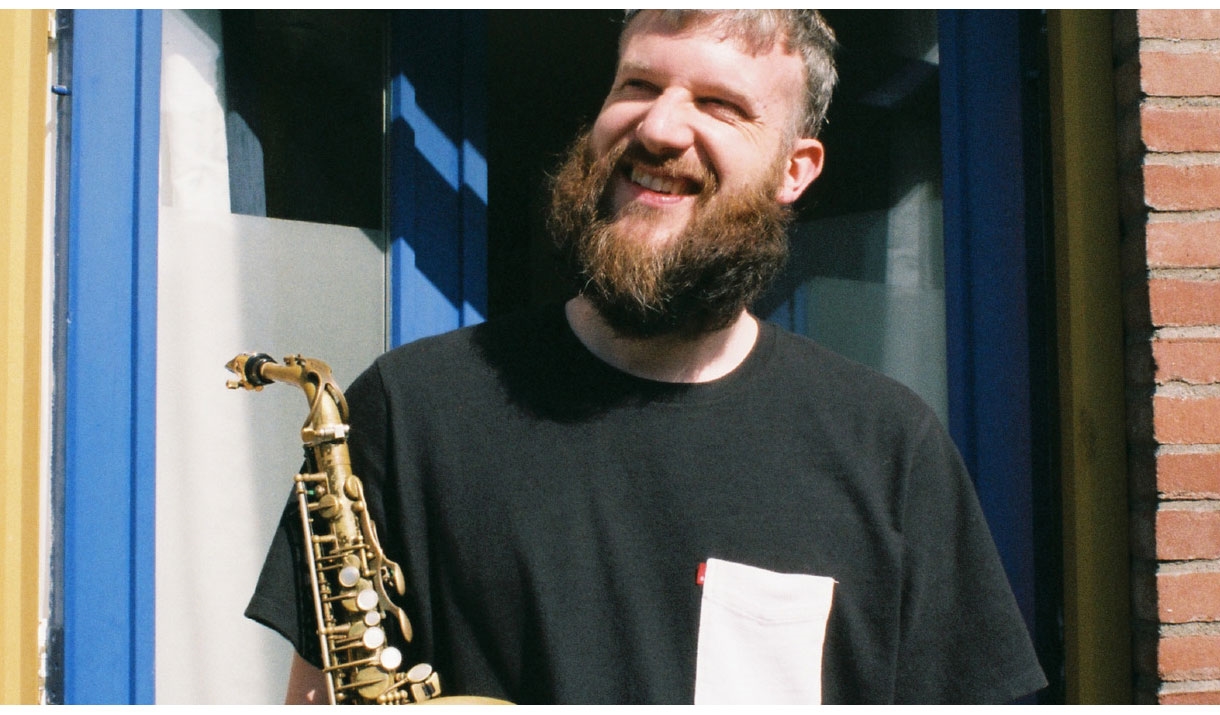 Photo of Sam Newbould for a performance at Brewery Arts in Kendal, Cumbria