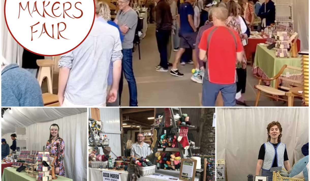 Photo of stalls and booths selling arts and crafts goods at a fair