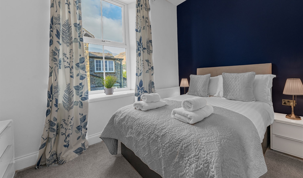 Double bedroom at The Apartments Coniston in the Lake District, Cumbria
