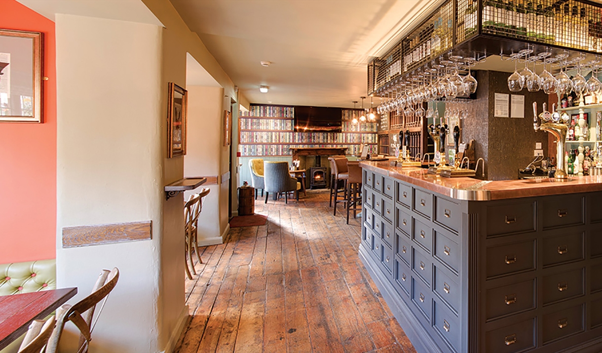 Bar and Seating at The Flying Pig Pub in Bowness-On-Windermere, Lake District