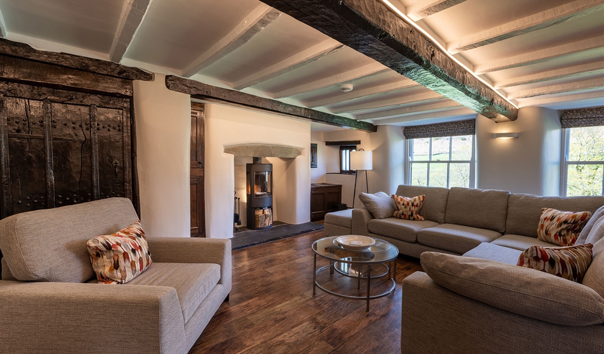 Living room in The Cottage at The Yan in Grasmere, Lake District.