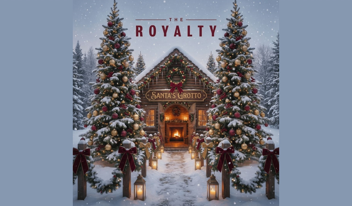 A digital artwork depicting Santa's Grotto