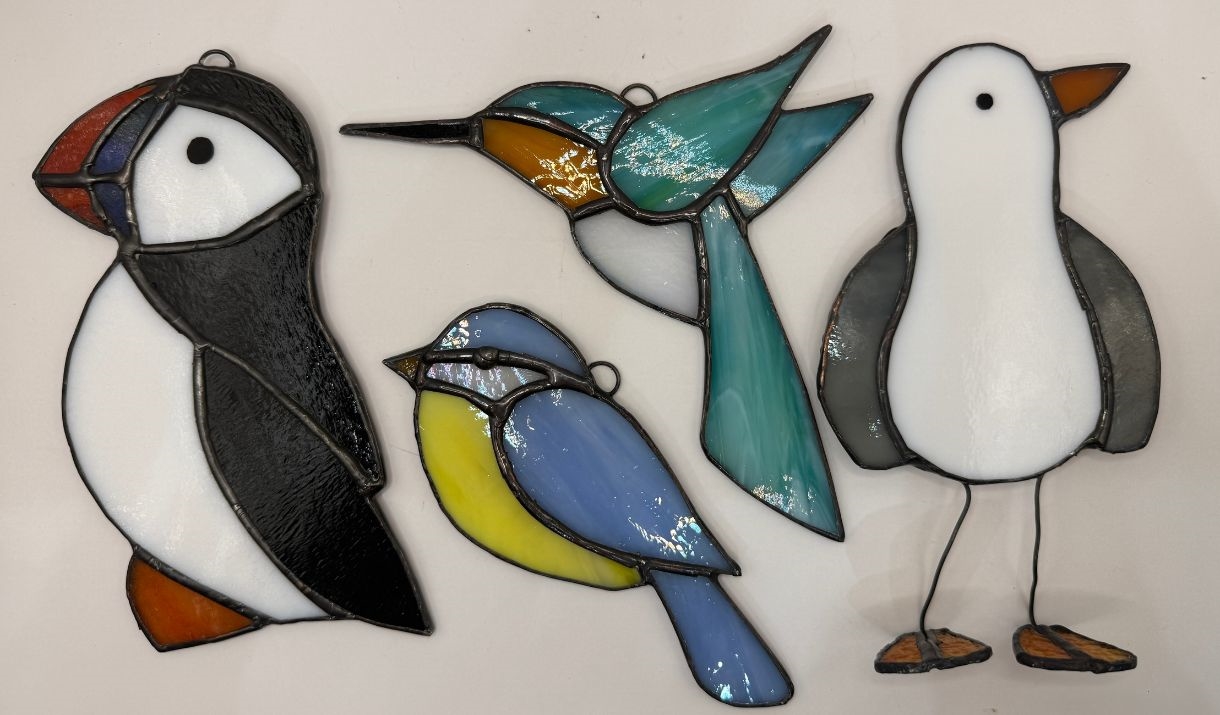 stained glass birds