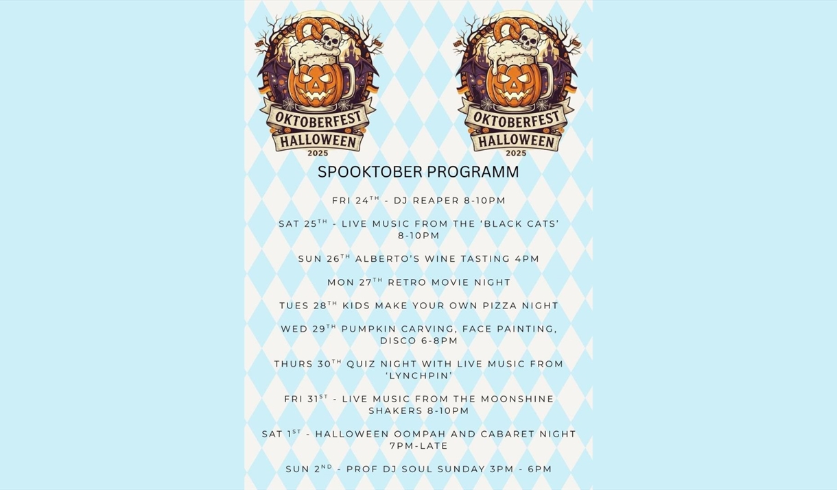 Poster for The Royal Barn's Spooktoberfest in Kirkby Lonsdale, Cumbria