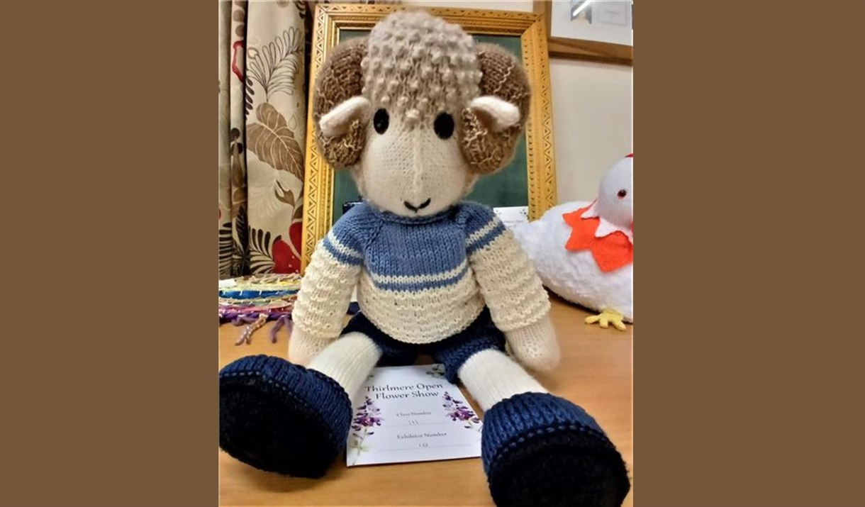 Prize-winning knitted sheep