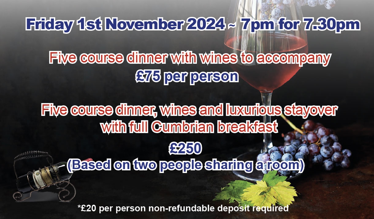 Poster for The Americas Wine Evening at The Villa, Levens near Kendal, Cumbria