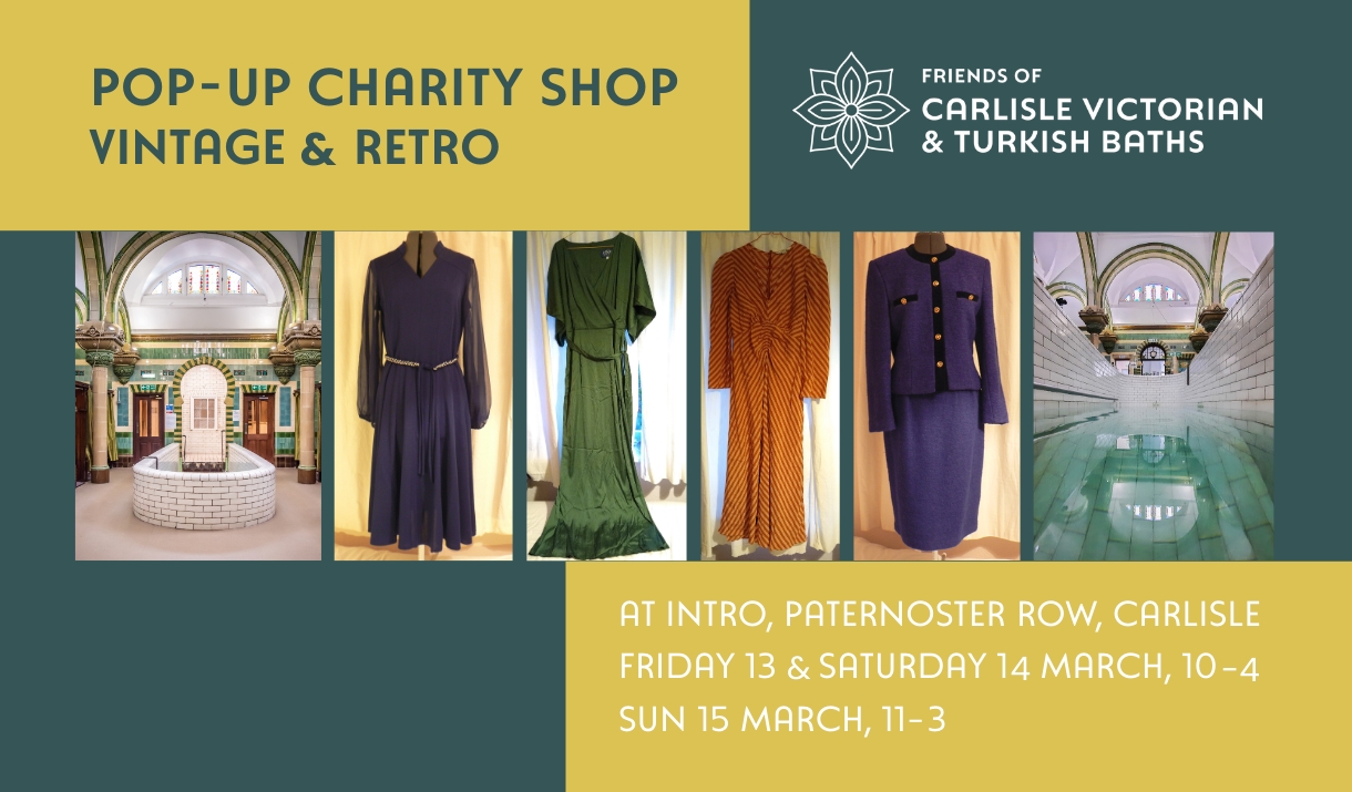 Photograph of clothes and inside of Carlisle Turkish Baths