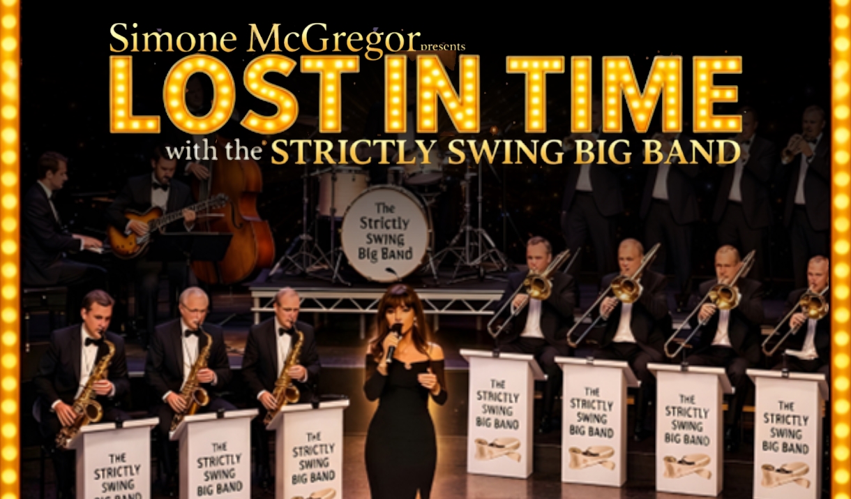 Lost in Time poster showing a swing band and singer