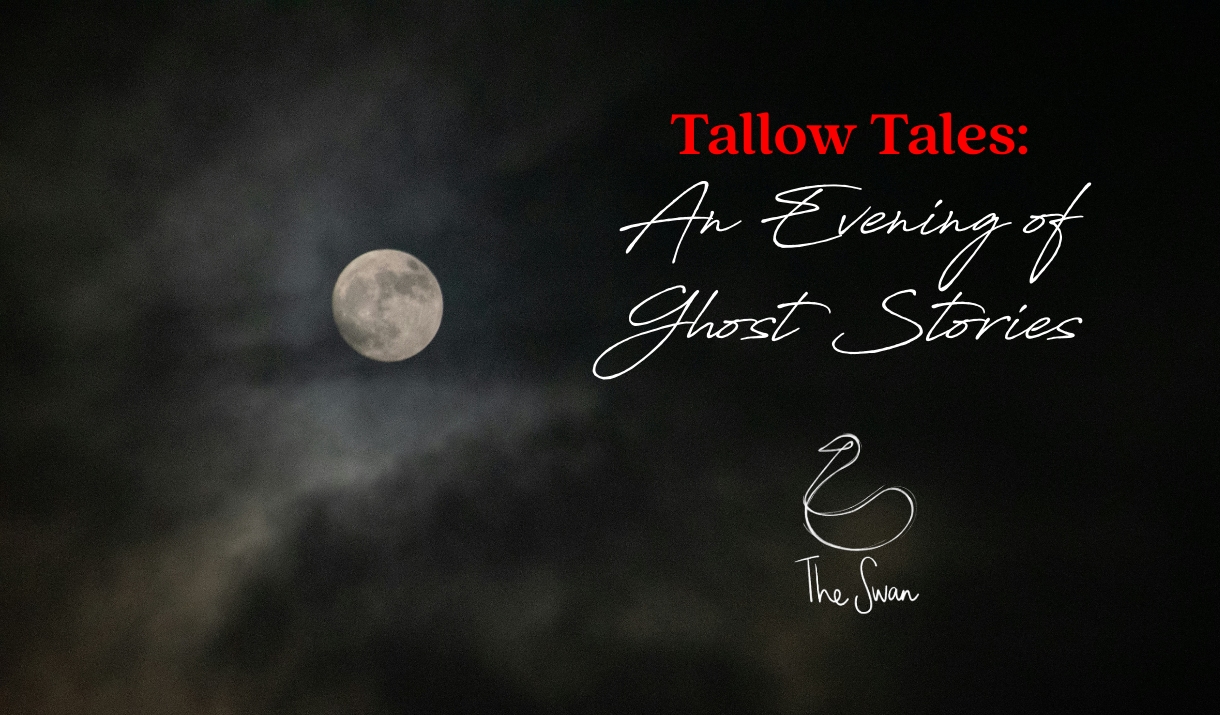 Tallow Tales poster showing a full moon at night