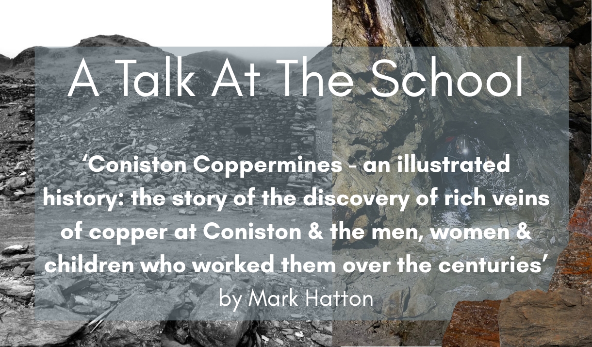 Images of Rocks and mines in the background with the talk title over top.