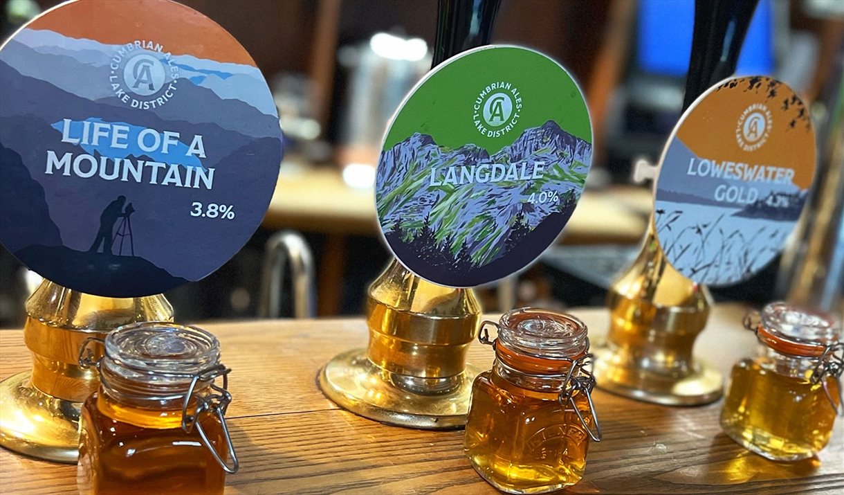 Local Beers on Tap at Kirkstile Inn in Loweswater, Lake District