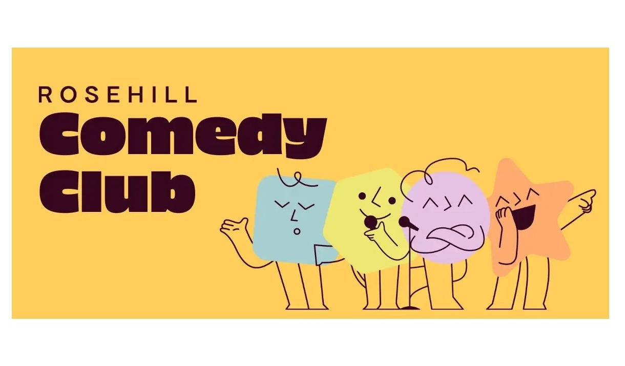 Poster for Rosehill's Comedy Club in Whitehaven, Cumbria