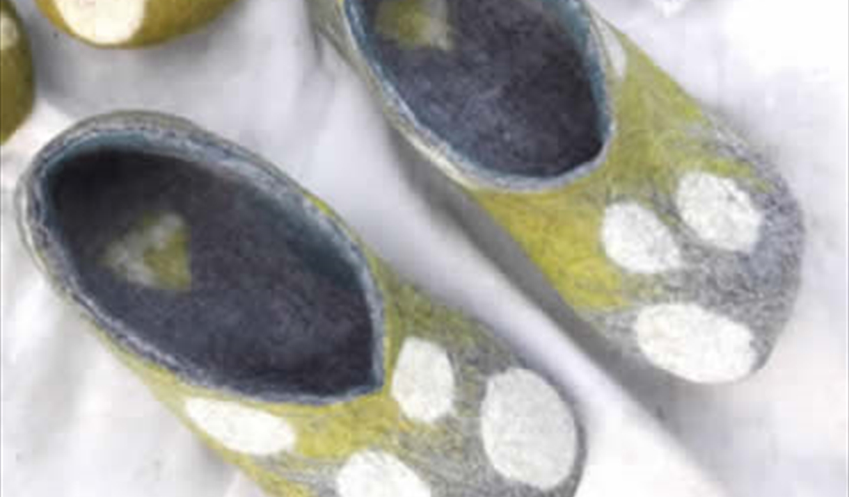 A pair of Felt Slippers