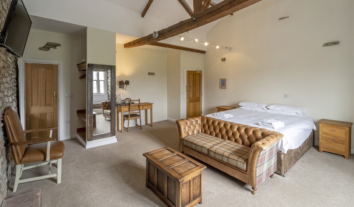 Double bedroom at The Greyhound Inn in Shap, Cumbria
