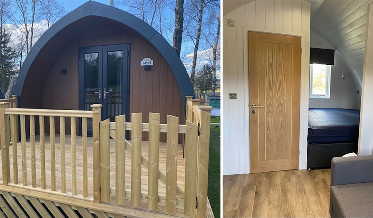 Glamping pods at Hillcroft Park Holiday Park in Pooley Bridge, Lake District