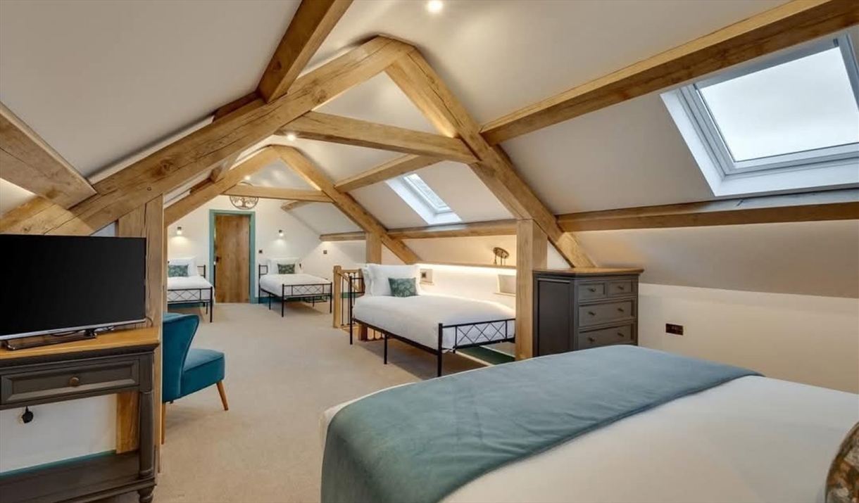 Loft bedroom at Moss Foot Holiday Home in Firbank, Cumbria