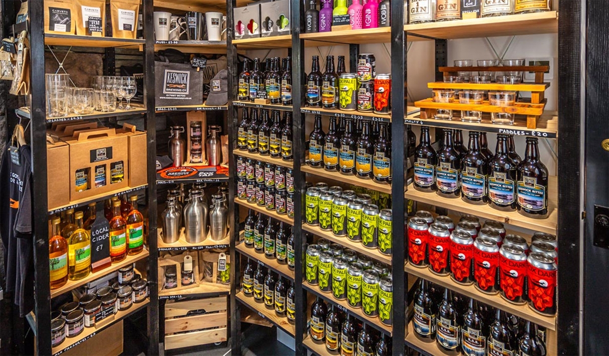 Selection of Products at Keswick Brewery Shop in Keswick, Lake District