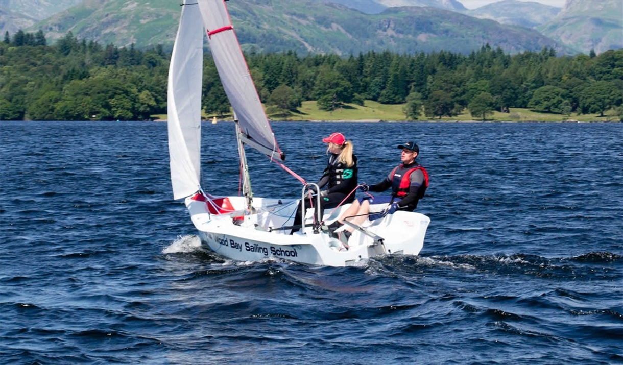 Sailing at Low Wood Watersports Centre in Windermere, Lake District