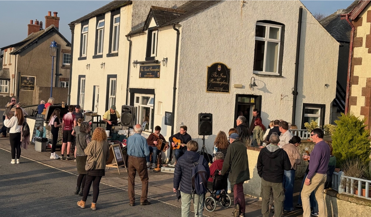 Musicians performing at The Inn in Ravenglass