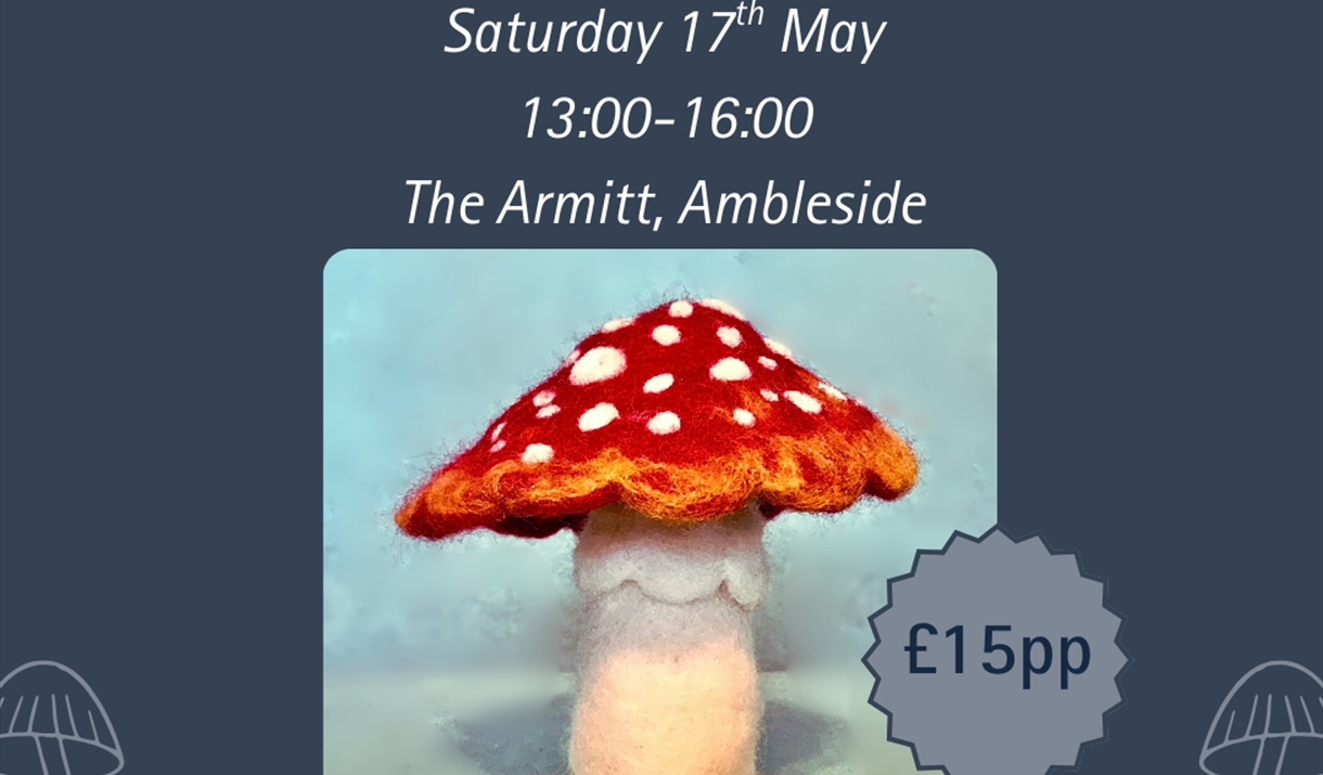 Needle Felted Fungi on a Log Slice: A workshop with Mia Eccleston