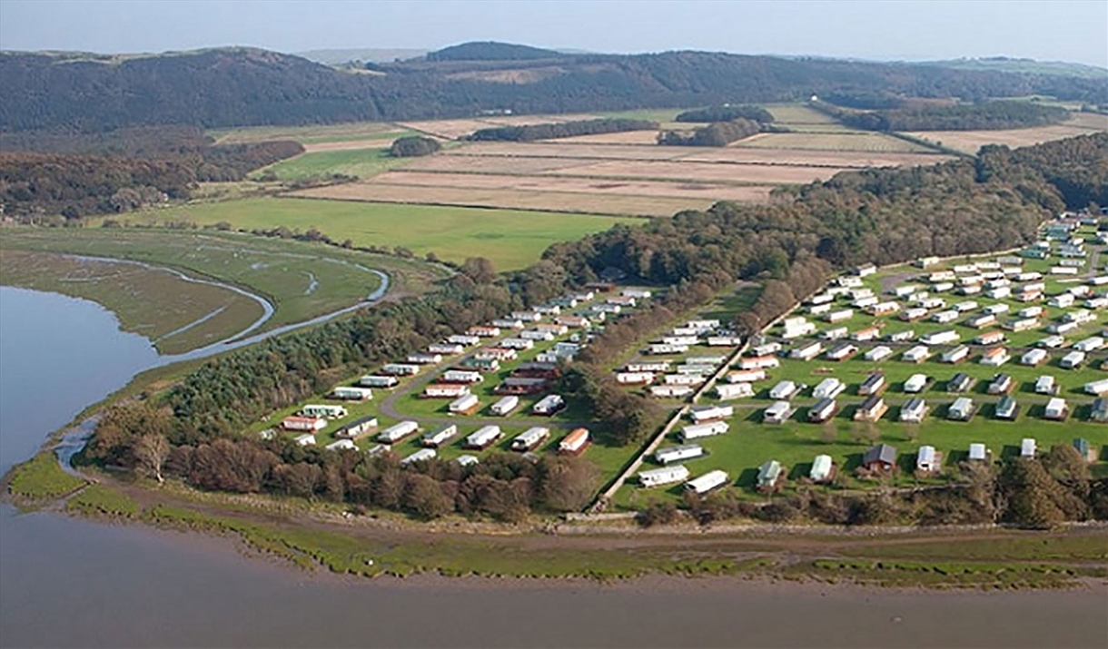 Aerial View of Old Park Wood Holiday Home Park in Cark, Cumbria